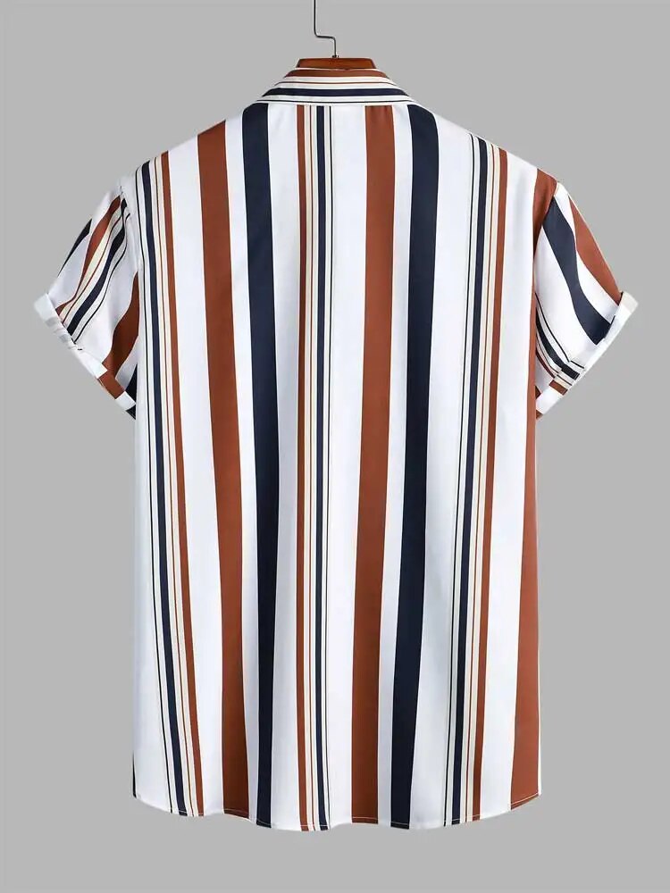 Floris | Casual zijden herenoverhemd in de kleur Bruin voor heren in stijl ideaal voor de lente.