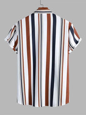 Floris | Casual zijden herenoverhemd in de kleur Bruin voor heren in stijl ideaal voor de lente.