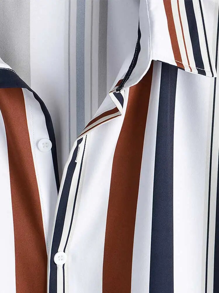 Floris | Casual zijden herenoverhemd in de kleur Bruin voor heren in stijl ideaal voor de lente.