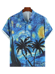 Floris | Sterrenhemel print overhemd in de kleur Zwart voor heren in Formal stijl ideaal voor de lente.