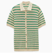 Franck | Gebreide knooptrui in de kleur Beige/Groen voor heren in stijl ideaal voor de lente.