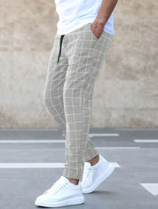 Frederick | Stijlvolle blokjes broek in de kleur Lichtgrijs voor heren in stijl geschikt voor alle seizoenen.