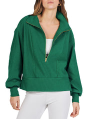 Gebreide pullover met V-hals in de kleur Groen voor dames in Heritage stijl geschikt voor alle seizoenen.