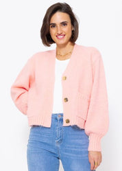 Gemma | Comfortabel damesvest in de kleur Roze voor dames in stijl geschikt voor alle seizoenen.