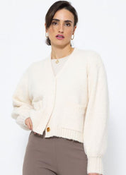 Gemma | Comfortabel damesvest in de kleur Wit voor dames in stijl geschikt voor alle seizoenen.