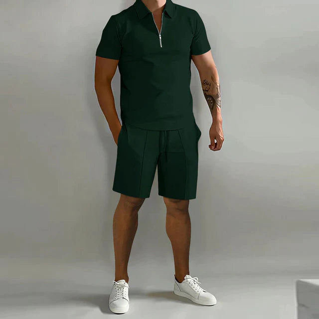 Giel | Luxe polo en short zomerset voor heren in de kleur Zwart voor heren in stijl ideaal voor de zomer.