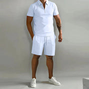Giel | Luxe polo en short zomerset voor heren in de kleur Wit voor heren in stijl ideaal voor de zomer.