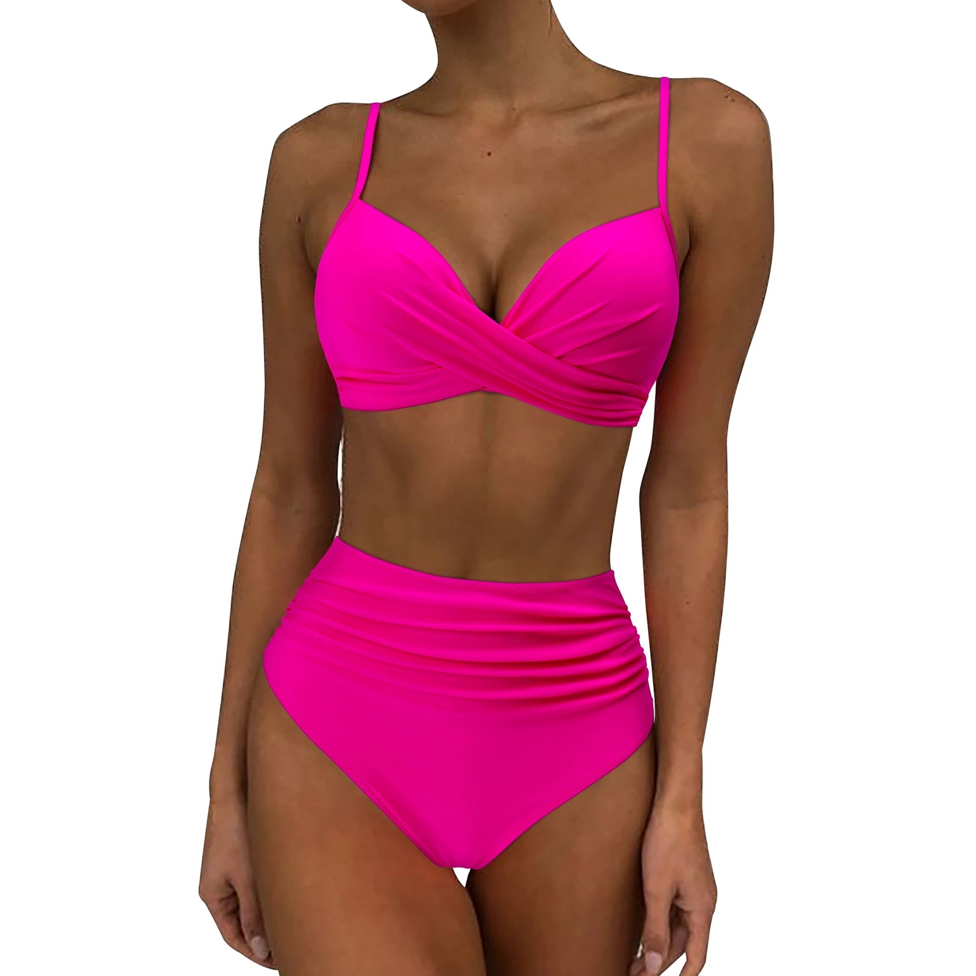 Hannie | Gewatteerde & stijlvolle bikini in de kleur Fuchsia voor dames in Beach stijl ideaal voor de zomer.