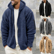 Hermy | Zachte fleecejack in de kleur Zwart voor heren in Lounge stijl ideaal voor de winter