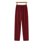 Hessel | Linnen slim fit pantalon in de kleur Rood voor heren in Beach stijl geschikt voor alle seizoenen.