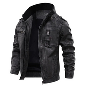 Hugo | Klassieke leren gevoerde jas voor mannen in de kleur Zwart voor heren in Heritage stijl ideaal voor de herfst.