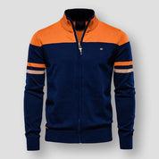Hugo | Warme zipper met kraag en rits voor mannen in de kleur Oranje voor heren in stijl geschikt voor alle seizoenen.
