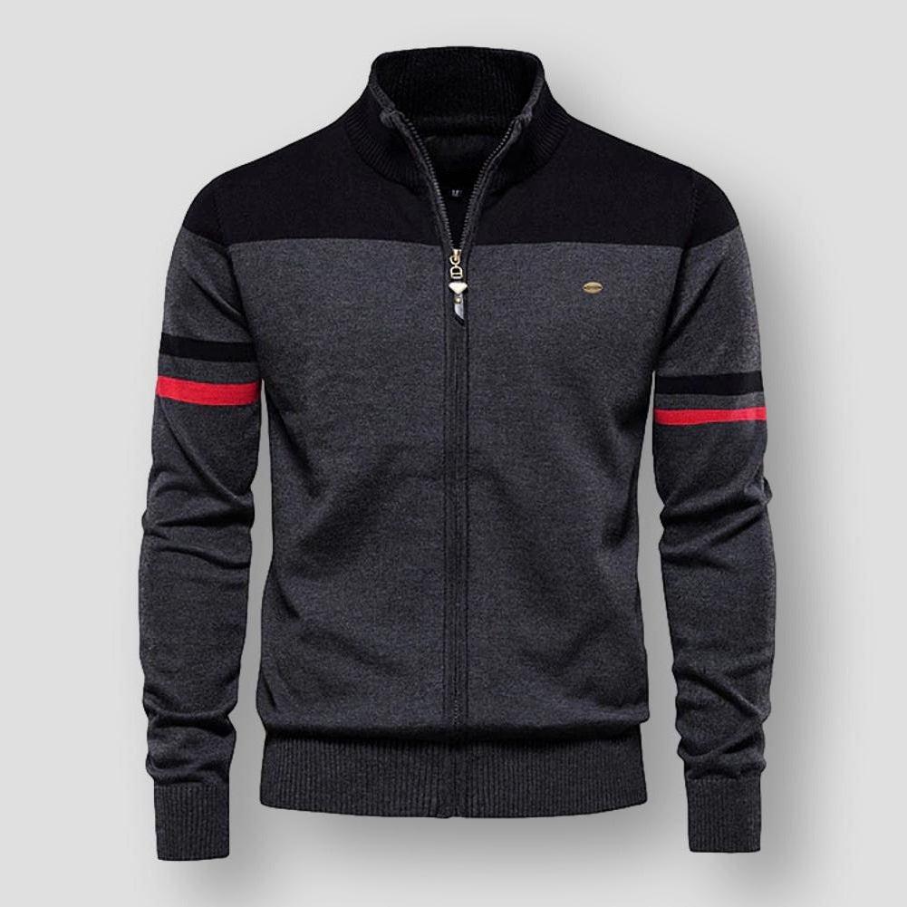 Hugo | Warme zipper met kraag en rits voor mannen in de kleur Zwart voor heren in stijl geschikt voor alle seizoenen.
