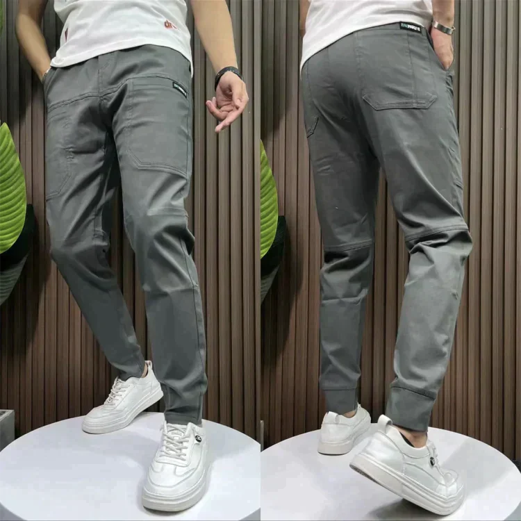 Imane | Stretch cargo broek in de kleur Grijs voor heren in Outdoor stijl geschikt voor alle seizoenen.
