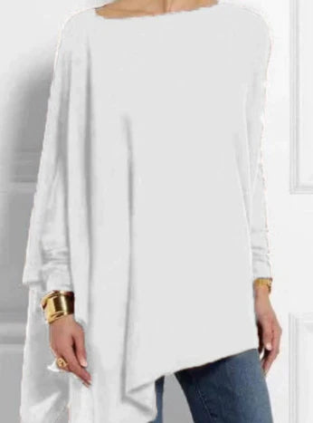 Iris | Elegante poncho van kasjmiermix met asymmetrische snit in de kleur Wit voor dames in Heritage stijl ideaal voor de herfst.