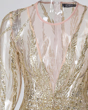 Isabel | Bodycon jurk met glitters voor vrouwen in de kleur Goud voor dames in Party stijl ideaal voor de lente.