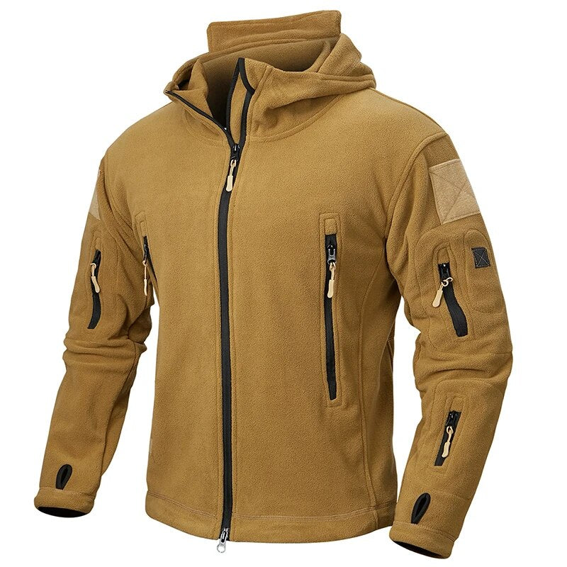 Ivan | Tactische fleece herenjas in de kleur Khaki voor heren in Outdoor stijl ideaal voor de herfst.