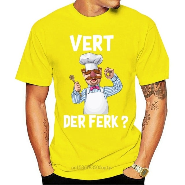 James | Zweedse kok Muppets T-shirt in de kleur Geel voor heren in stijl geschikt voor alle seizoenen.