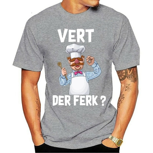 James | Zweedse kok Muppets T-shirt in de kleur Grijs voor heren in stijl geschikt voor alle seizoenen.