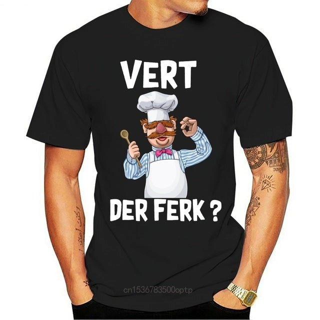 James | Zweedse kok Muppets T-shirt in de kleur Zwart voor heren in stijl geschikt voor alle seizoenen.