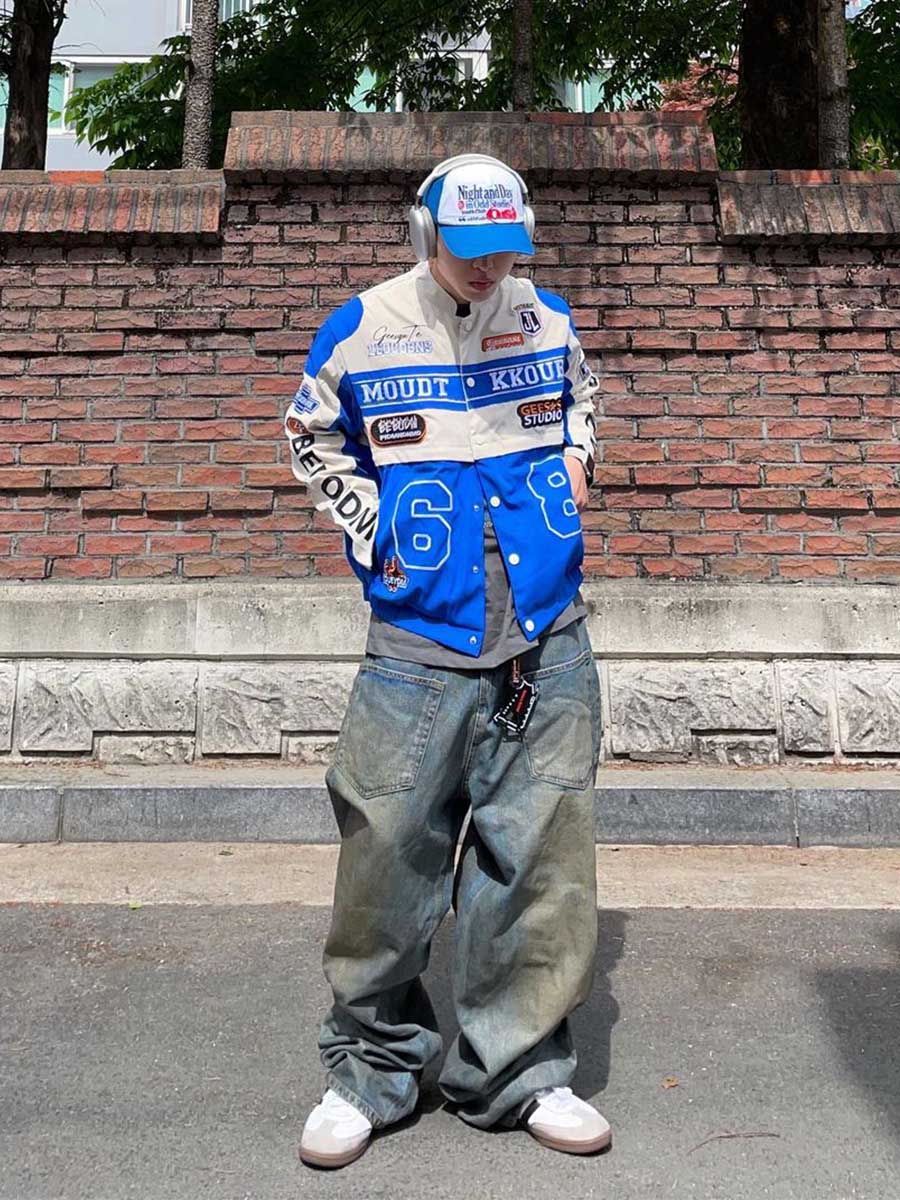 Jasper | Baseball motorjack in de kleur Roze voor heren in Streetwear stijl geschikt voor alle seizoenen.