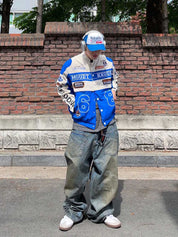 Jasper | Baseball motorjack in de kleur Roze voor heren in Streetwear stijl geschikt voor alle seizoenen.