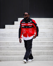 Jasper | Baseball motorjack in de kleur Roze voor heren in Streetwear stijl geschikt voor alle seizoenen.