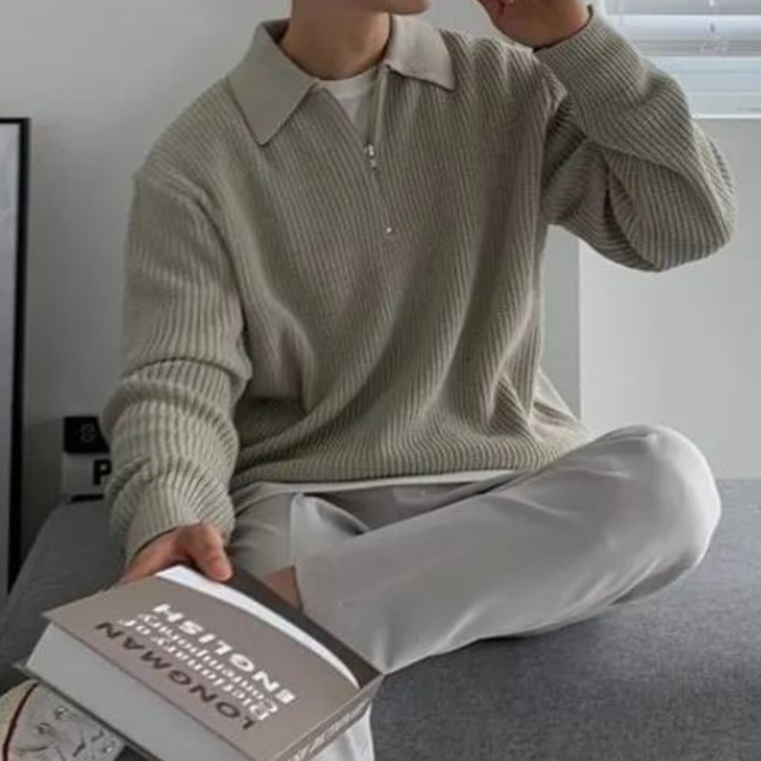 Jasper | Halve rits trui in de kleur Donkergrijs voor heren in stijl ideaal voor de winter