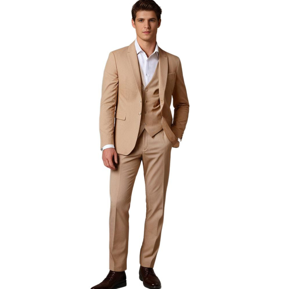 Jasper | Heren pak met blazer en pantalon in de kleur Khaki voor heren in Formal stijl ideaal voor de herfst.