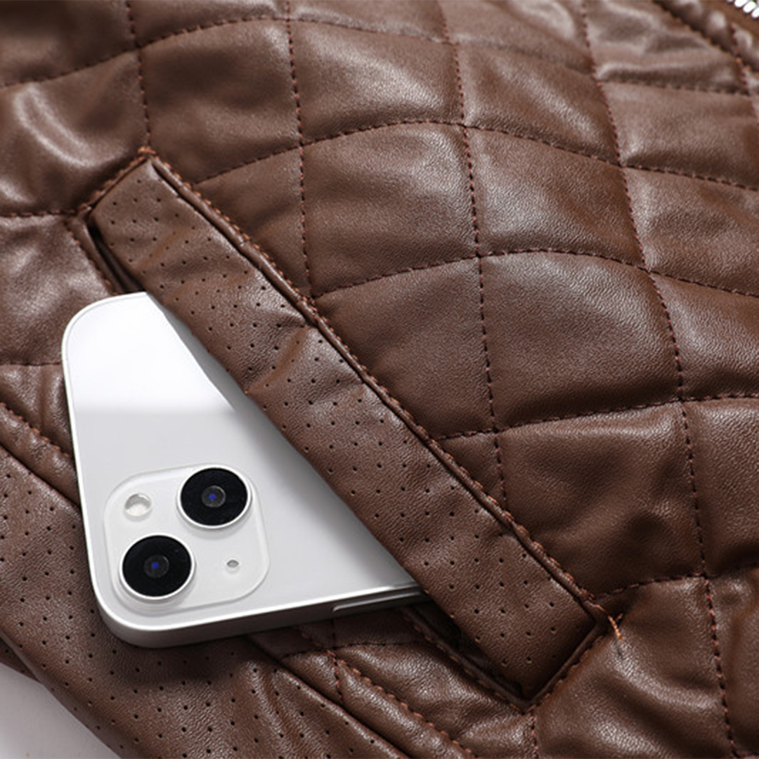 Jasper | Leren herenjas in de kleur Zwart voor heren in stijl ideaal voor de herfst.