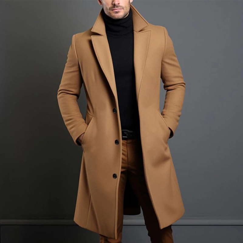 YOUTHUP Heren Overjas Slim Fit Wollen Jas Dikke Warme Lange Winterjas Trenchcoat Voor Business Casual 1058786321