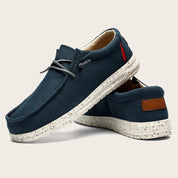Jens | Comfortabele casual herenschoenen met zool van kurk in de kleur Blauw voor heren in stijl ideaal voor de lente.