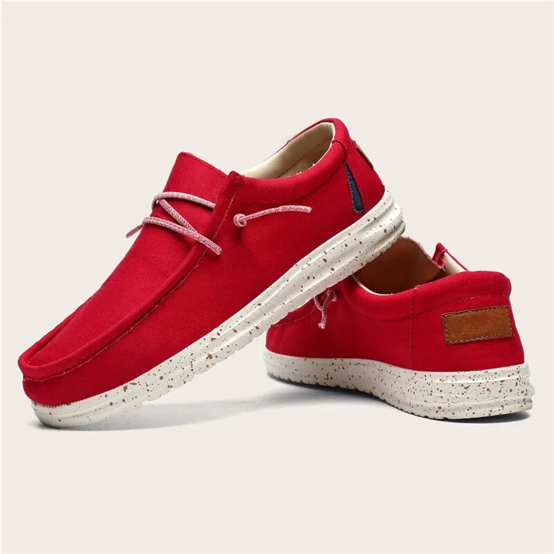 Jens | Comfortabele casual herenschoenen met zool van kurk in de kleur Rood voor heren in stijl ideaal voor de lente.
