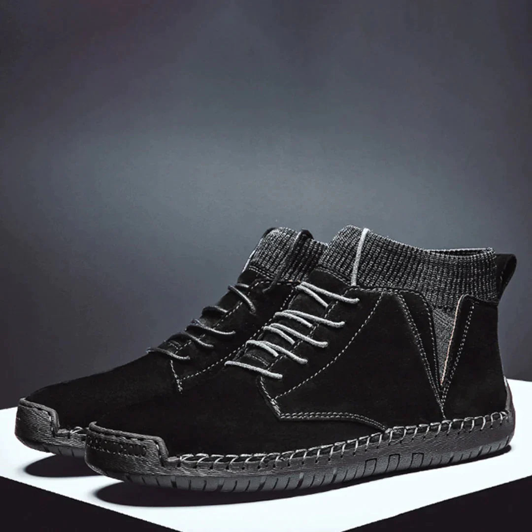 Jered | Stijlvolle leren laarzen in de kleur Zwart voor heren in stijl ideaal voor de herfst.