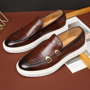 Jeroen | Exclusieve heren loafers in de kleur Bruin voor heren in Smart-casual stijl ideaal voor de herfst.