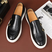 Jeroen | Exclusieve heren loafers in de kleur Zwart voor heren in Smart-casual stijl ideaal voor de herfst.