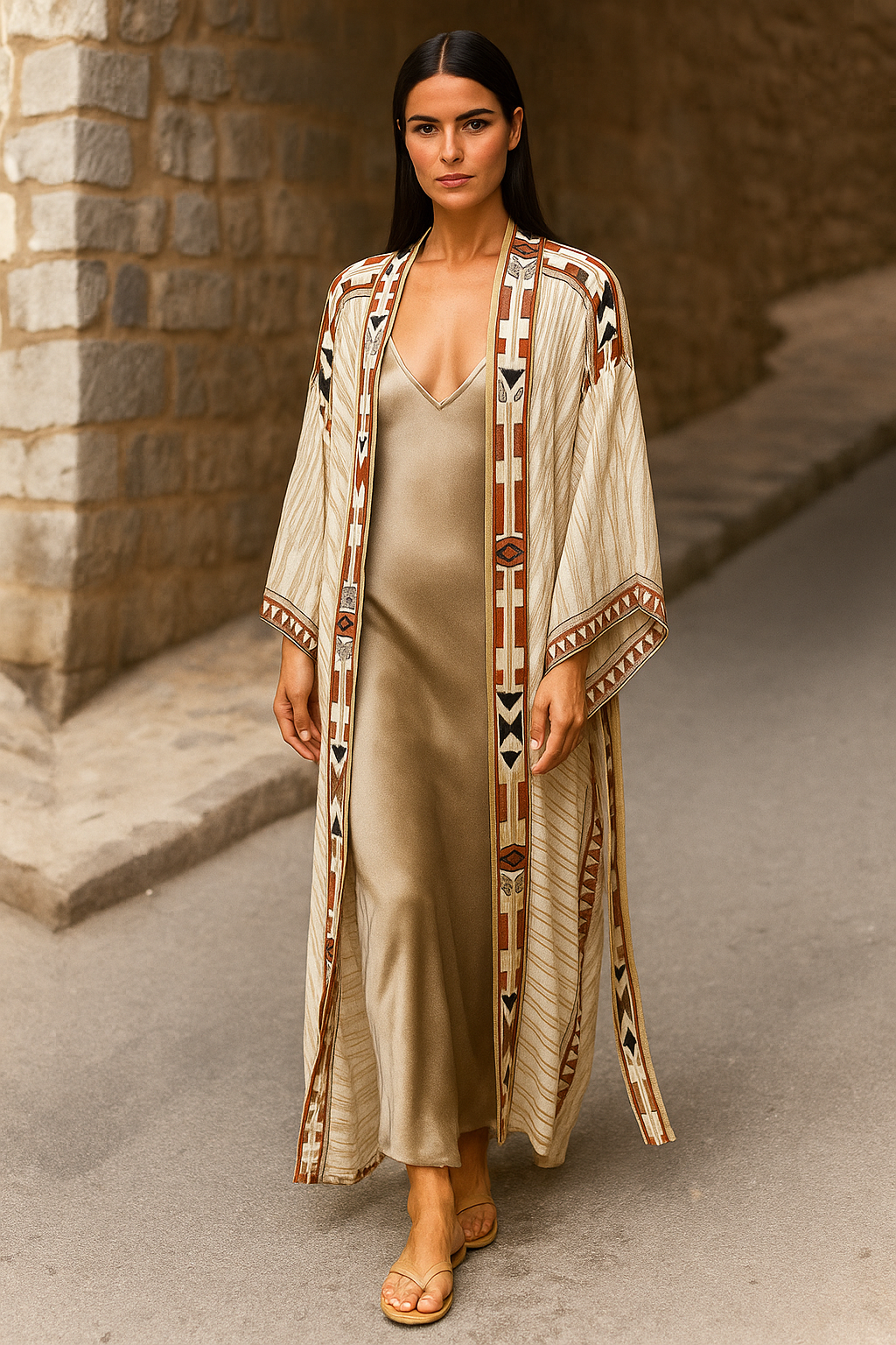 Jiska | Boho printed kimono beach jacket