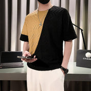 Jonathan | Zomerse korte mouw T-shirts met splicing in de kleur Geel voor heren in stijl ideaal voor de zomer.