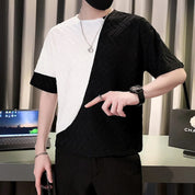 Jonathan | Zomerse korte mouw T-shirts met splicing in de kleur Wit voor heren in stijl ideaal voor de zomer.