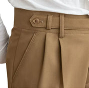 Jordy | Hoge taille pantalon in de kleur Bruin voor heren in Formal stijl geschikt voor alle seizoenen.