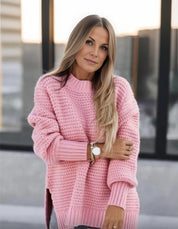 Josy Trui | Zachte Gebreide Trui voor Dames in de kleur Roze voor dames in Lounge stijl ideaal voor de herfst.