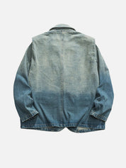 Jouje | Vintage spijkerjasje met franjes in de kleur Blauw voor dames in Heritage stijl ideaal voor de herfst.