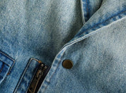 Jouje | Vintage spijkerjasje met franjes in de kleur Blauw voor dames in Heritage stijl ideaal voor de herfst.