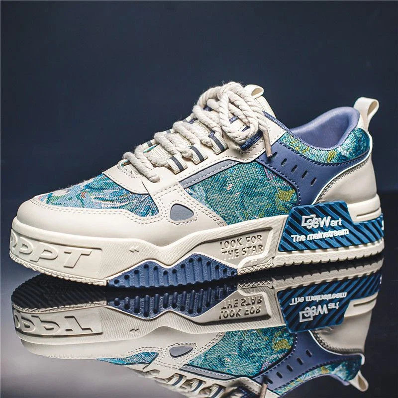 Jules | Casual olieverfsneakers in de kleur Blauw voor heren in stijl geschikt voor alle seizoenen.