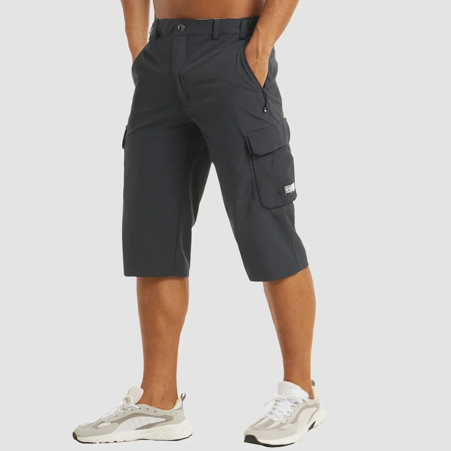 Jules | Sneldrogende heren cargo shorts met zakken in de kleur Donkergrijs voor heren in Outdoor stijl ideaal voor de zomer.
