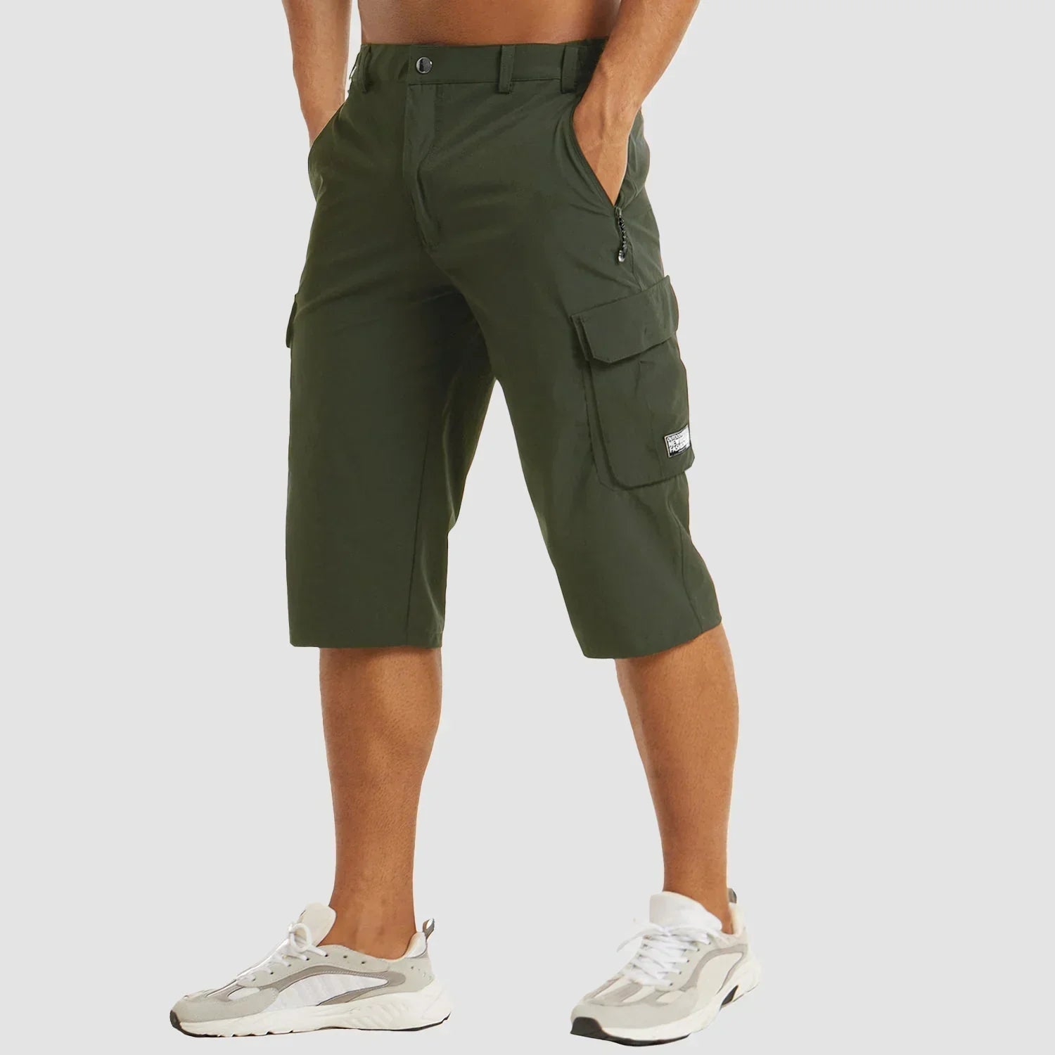 Jules | Sneldrogende heren cargo shorts met zakken in de kleur Donkergroen voor heren in Outdoor stijl ideaal voor de zomer.