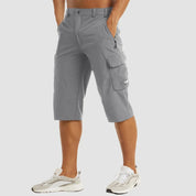Jules | Sneldrogende heren cargo shorts met zakken in de kleur Lichtgrijs voor heren in Outdoor stijl ideaal voor de zomer.