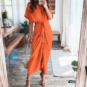 Julia | Stijlvolle avondjurk in de kleur Oranje voor dames in Party stijl ideaal voor de zomer.