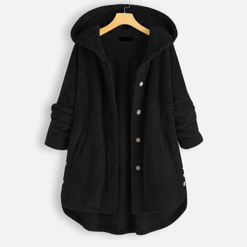 JULIAH | Stijlvol en warme vest met capuchon in de kleur Zwart voor dames in Smart-casual stijl ideaal voor de herfst.