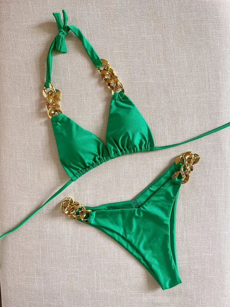 Julitta bikini | Stijlvol & sexy in de kleur Groen voor dames in Beach stijl ideaal voor de zomer.
